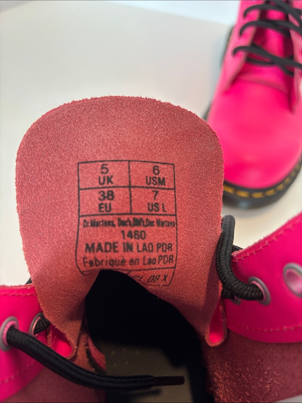 Dr Martens Hot Pink Boots Lace-Up Size 7 - Picture 2 of 10
